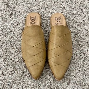 Tan Pointed Toe Loafers